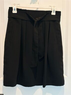 H&M Black A-Line Tie-Waist Skirt